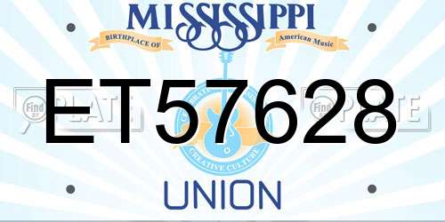 ET57628 Mississippi License Plate