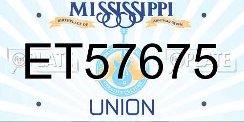 ET57675 Mississippi License Plate