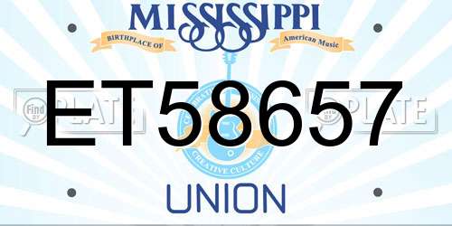 ET58657 Mississippi License Plate