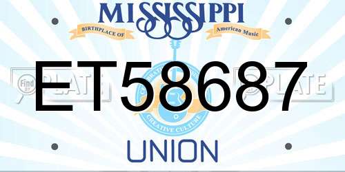 ET58687 Mississippi License Plate