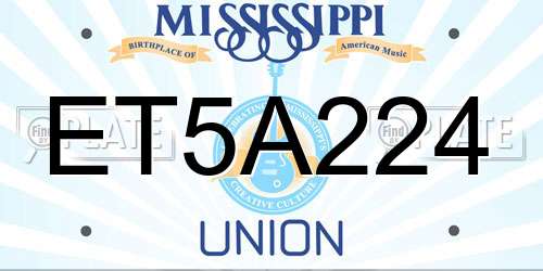 ET5A224 Mississippi License Plate