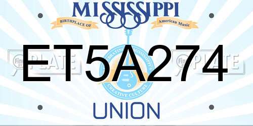 ET5A274 Mississippi License Plate