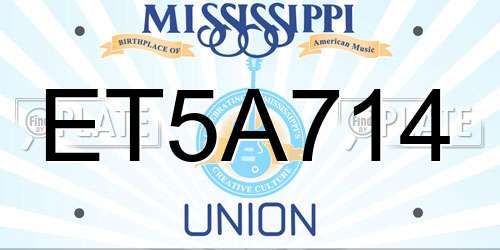 ET5A714 Mississippi License Plate
