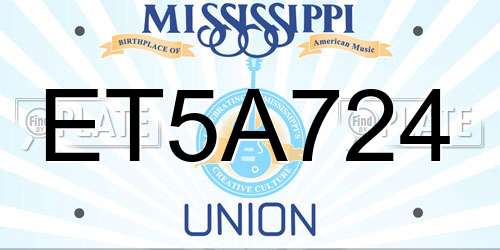 ET5A724 Mississippi License Plate