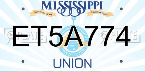 ET5A774 Mississippi License Plate