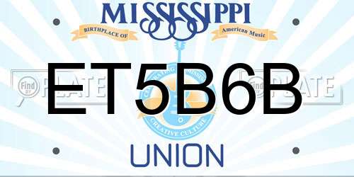 ET5B6B Mississippi License Plate