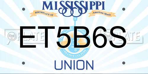 ET5B6S Mississippi License Plate