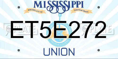ET5E272 Mississippi License Plate