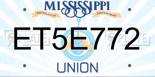 ET5E772 Mississippi License Plate