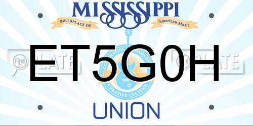 ET5G0H Mississippi License Plate