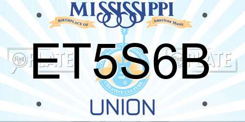 ET5S6B Mississippi License Plate