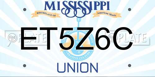 ET5Z6C Mississippi License Plate