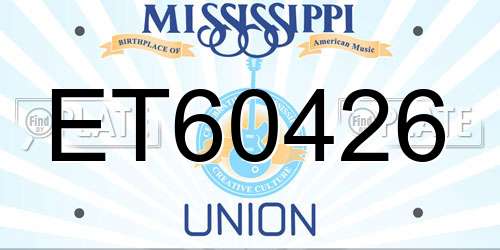 ET60426 Mississippi License Plate