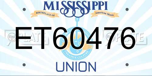 ET60476 Mississippi License Plate