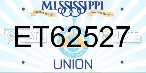 ET62527 Mississippi License Plate