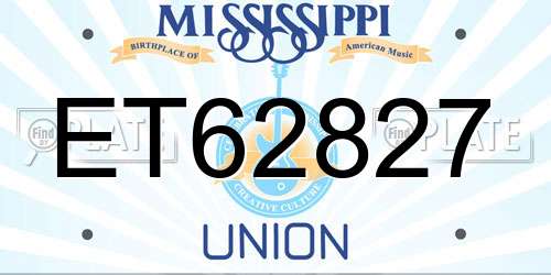 ET62827 Mississippi License Plate