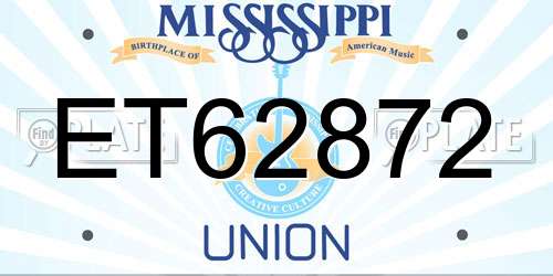 ET62872 Mississippi License Plate
