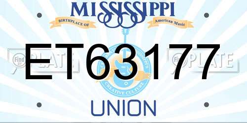 ET63177 Mississippi License Plate