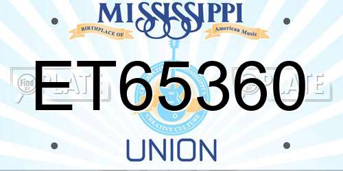 ET65360 Mississippi License Plate