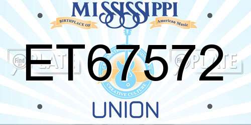 ET67572 Mississippi License Plate