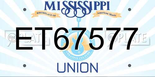 ET67577 Mississippi License Plate