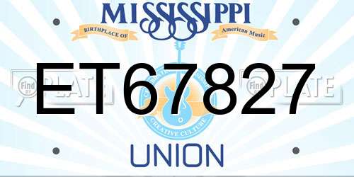 ET67827 Mississippi License Plate