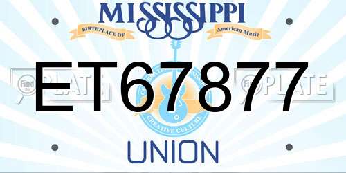 ET67877 Mississippi License Plate
