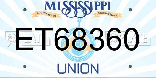 ET68360 Mississippi License Plate