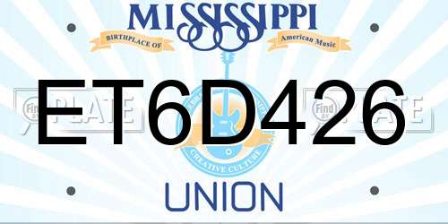 ET6D426 Mississippi License Plate