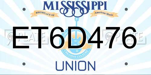 ET6D476 Mississippi License Plate