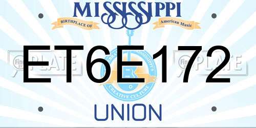 ET6E172 Mississippi License Plate