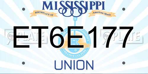ET6E177 Mississippi License Plate