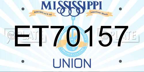 ET70157 Mississippi License Plate