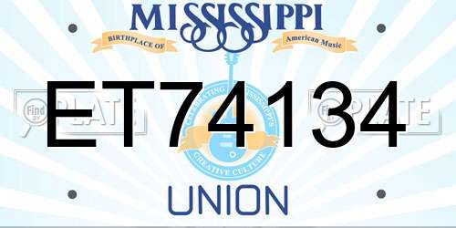 ET74134 Mississippi License Plate