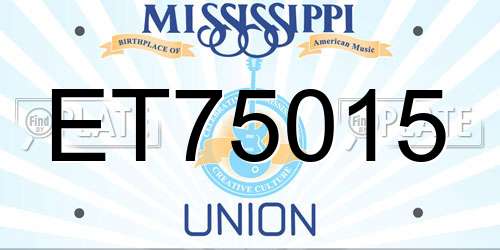 ET75015 Mississippi License Plate