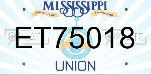 ET75018 Mississippi License Plate