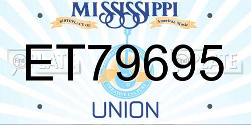 ET79695 Mississippi License Plate