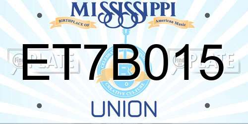 ET7B015 Mississippi License Plate