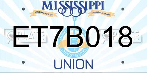 ET7B018 Mississippi License Plate