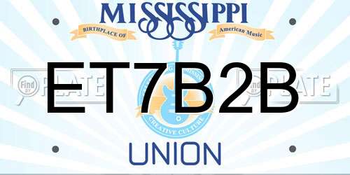 ET7B2B Mississippi License Plate