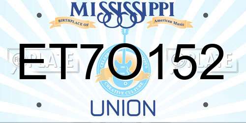 ET7O152 Mississippi License Plate
