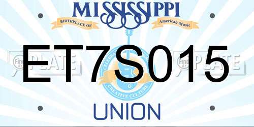 ET7S015 Mississippi License Plate