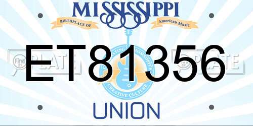 ET81356 Mississippi License Plate