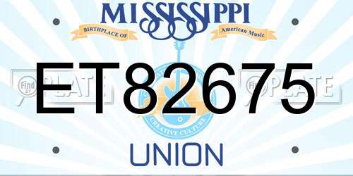 ET82675 Mississippi License Plate