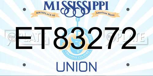 ET83272 Mississippi License Plate