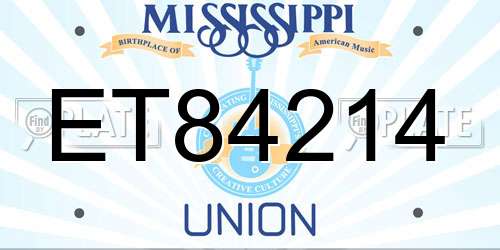 ET84214 Mississippi License Plate