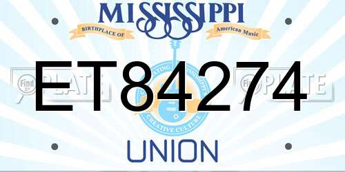 ET84274 Mississippi License Plate