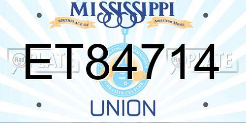 ET84714 Mississippi License Plate