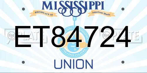 ET84724 Mississippi License Plate