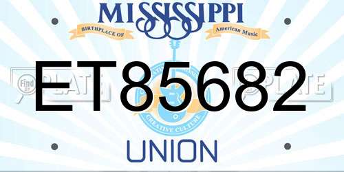 ET85682 Mississippi License Plate